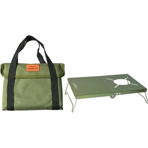 SUNDICK Outdoor Folding Stove Table Aluminum Alloy Windproof Stove Stand Camping Stove Table for Camping Hiking