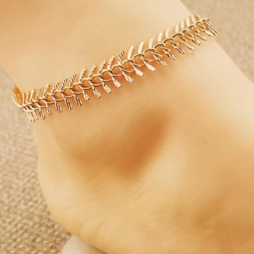 1pc Unique Nice Sexy Simple Beads Gold Color Chain Anklet Ankle Bracelet Foot Jewelry For Women