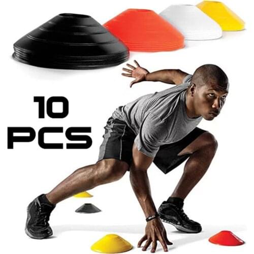 10 Pcs / Set Football Training Obstacle Plate Marking Discs Signpost Roadblocks Soccer Supplies