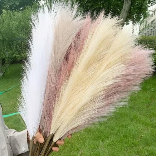 98cm Large Artificial Plant Pampas Grass Fake Dried Flowers South America Pampas Flower for Wedding DIY Bouquet Home Greenery