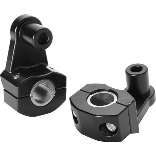 2PC Motorcycle HandleBar Handle Fat Bar Mount Clamps Riser Universal 7/8'' 22mm with black