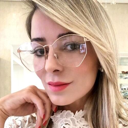 2019 New Luxury Eyeglasses Frames Fashion Ladies Brand Eyewear Rose Gold Frame Designer Eye Glasses