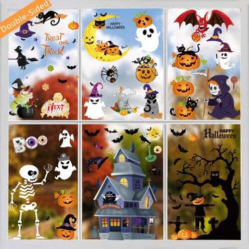 2021 Horror Halloween Handprint Stickers Window Wall Door Floor Decal Stickers DIY Halloween Party Decoration Haunted House Prop