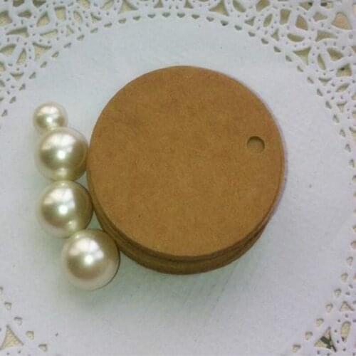 3.5*3.5cm Round baking blank Black White DIY Wedding Gift Decoratin Kraft paper Garment Tags price Packaging Label 1000pcs/lot