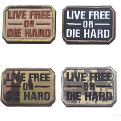 3D Embroidery Armband Loop And Hook Live Free Or Die Hard Patches Tactical Badge Embroidery Magic Armband Package Stickers