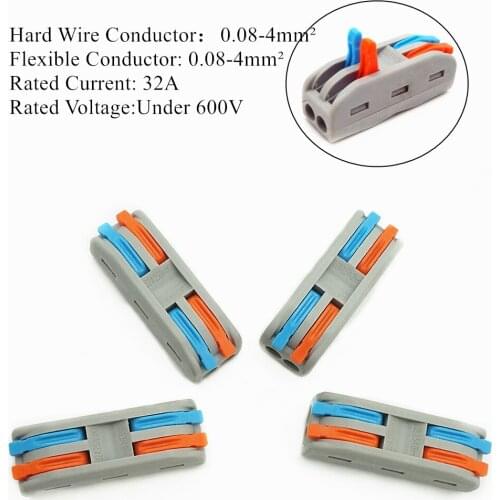 5/10/30/100 Pcs Lever-Nuts Quick Wire Connector Universal Compact Wiring Connectors Electrical Push-in Terminal Block 28-12 AWG