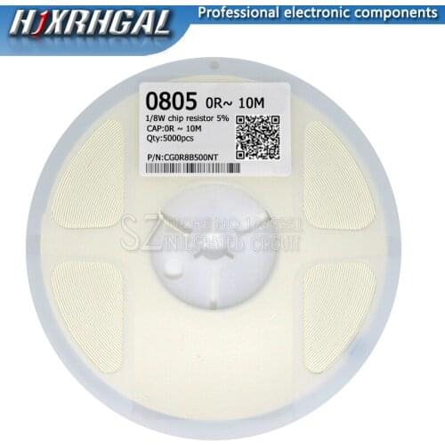 5000Pcs 0805 SMD 1/8W chip resistor 0R ~ 10M 0 10R 100R 220R 330R 470R 1K 4.7K 10K 47K 100K 0 10 100 330 470 ohm