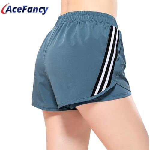 Acefancy Summer Womens Two-layer Shorts Women Mesh Breathable Seamless Yoga Shorts Athletic Sport Shorts Fitness Feminino 2082