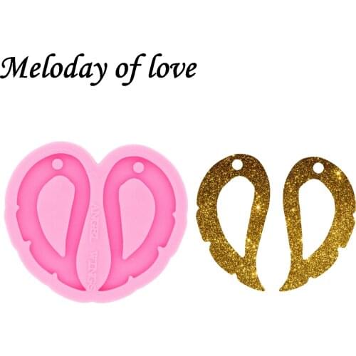 Shiny Glossy Cross/feather/Scallop/Hook Earrings Silicone Mold Diy Gem Epoxy Resin Molds Jewelry Making DY0321