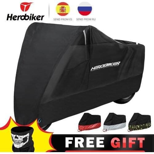 HEROBIKER Waterproof Motorcycle Cover Motorbike Cover Waterproof Moto Scooter Cover UV Protector Dustproof Motorcycle Raincoat