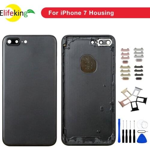 10PCS For iPhone 7 Back Battery Housing Cover For iPhone 7G 7 Plus Rear Door Case Middle Chassis Replacement Free Repair Gifts