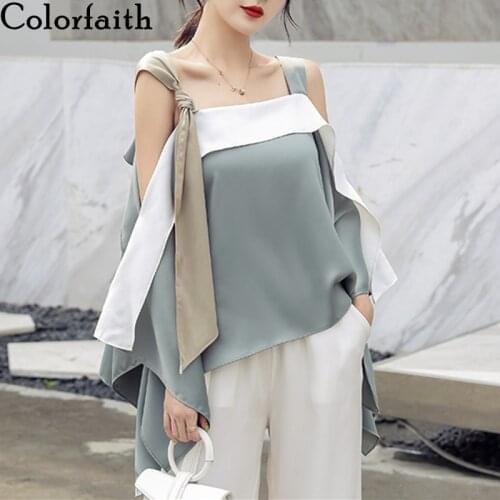 Colorfaith Off Shoulder Blouses