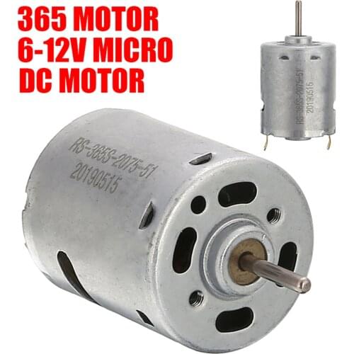 DC 6-12V 5000RPM High Speed Mini DC Motor 365 Low Noise For DIY Small Electric Drill Motor For Motor Parts Accessories
