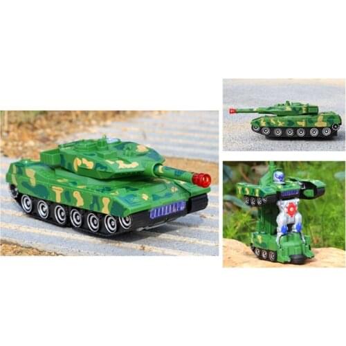 Electric Deformation Robots Combat Tank Flashing Led Light Music Car Kids Gift Toy Vehicles Electric Universal Wheel
