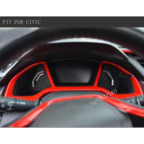 Carbon Fiber Motormeter Cover Meter Dashboard Instrument Desk Panel Sticker Trim Accessories Fit For Honda Civic 2016 2017 2018