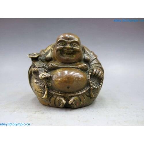 China brass copper as one wishes Buddhism happy Maitreya Buddha Sculpture Statue