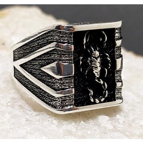 Scorpion Ring 925 Sterling Silver Animal Scorpio Shape Punk Style Special Gift for Men & Women