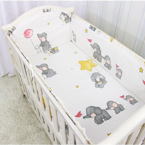 5PCS Baby bedding set crib cotton bumper ropa cuna bebe winter bedclothes Detachable Bed Sets bed decoration,(4bumper+sheet)