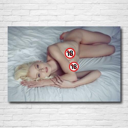 Beauty Wallpaper Print Blonde Sexy Girl Hot BodyAdult Model Picture Posters Canvas Wall Art Paintings for Home Room Decor