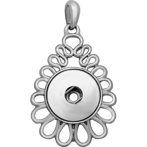 Fashion elegant Beauty Hollow pendant snap necklace 60cm chain fit 18mm snap buttons snap jewelry wholesale XL0196