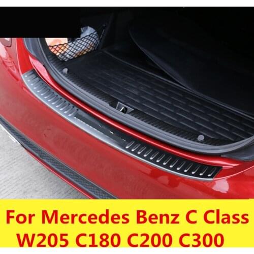 Stainless steel Exterior Rear Trunk Bumper Scuff Plate Door Sill Interior trim For Mercedes Benz C Class W205 C180 C200 C300