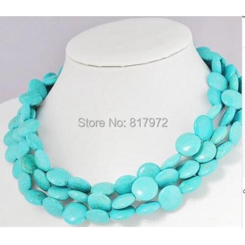 Charm New Arrival Fashionable Multilayer stone Round Slice Necklace Choker Necklace Stone Jewelry 3 layer