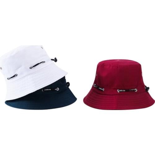 2019 Adjustable cord buckle Bucket Hat Fisherman Hat outdoor travel hat Sun Cap Hats for Men and Women 249