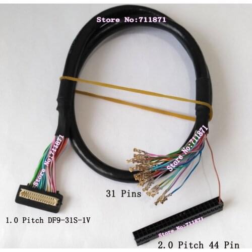 Full Cable 1.0 Pitch 31P DF9-31S-1V LVDS Screen Cable 31 Pin 31 Cable Custom DF9 to 44P LVDS Screen Line DF9 31S to 44Pin Cable