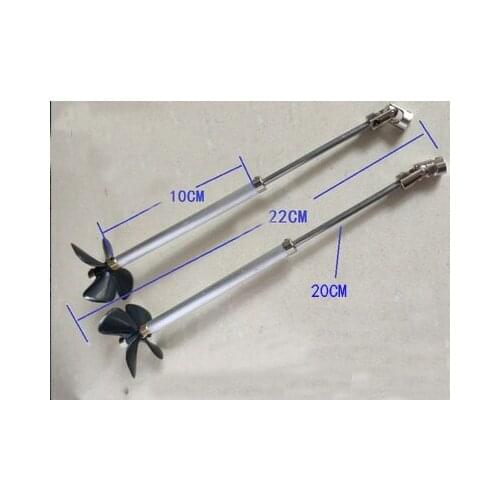 2pcs Positive And Negative 4-bladed Paddle 60mm Propeller Universal Joint Large Thrust Ship Model Transmission Shaft Assembly