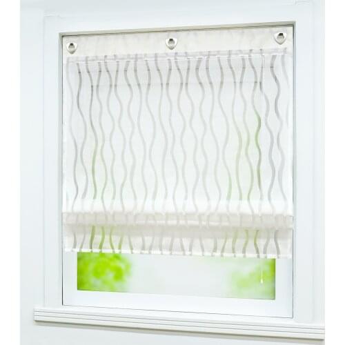 Roman Curtain Waves Printed Tulle Curtains For the Kitchen Living Room Sheer Window Voile Screening Panel Drape 1PCS/Lot