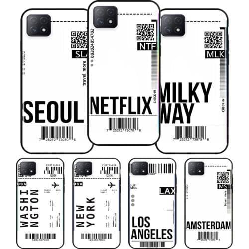 Fashion Travel Air Ticket Silicone For OPPO AX7 A1K A94 A93 A92S A73 A72 A53S A52 A32 A31 A12E A11X A9 A5 2020 Soft Phone Case