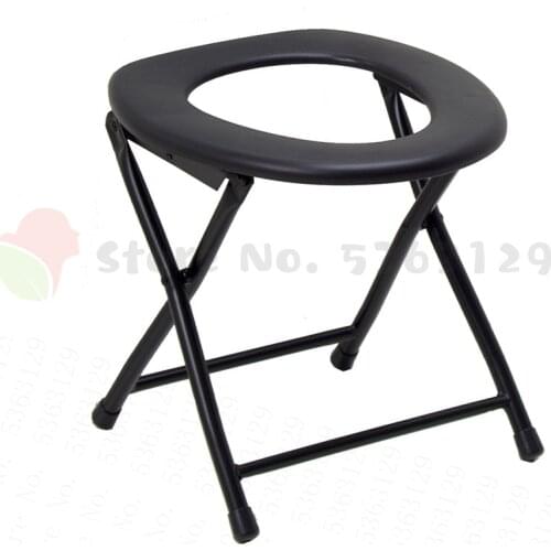 Foldable Camping Chair Portable Toilet Bathroom Stool Seat Mobile Commode Chair Bedside Potty Chair For Elderly Pregnant