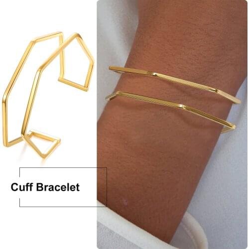 Modern Lines Geometric Women Cuff Bracelet, Raw Wide Bangle,Minimalist Jewelry