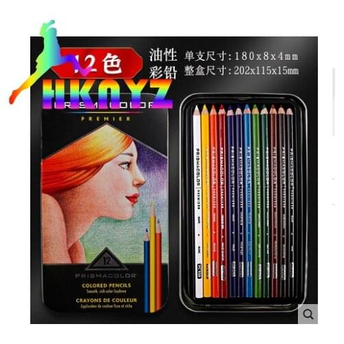 USA Original 12 Cores Prismacolor Premier Caixa Sanford Artist Painting Pencils Gift Box