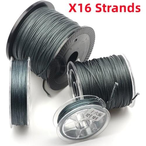 Rompin 16 strands big size Super Strong 40-700LB braided fishing line 100M PE line size 3-80# Multifilament for sea big fish