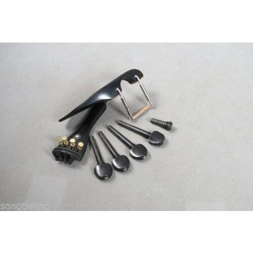 High quality 2 sets of violin ebony fittings 3/4 #6520