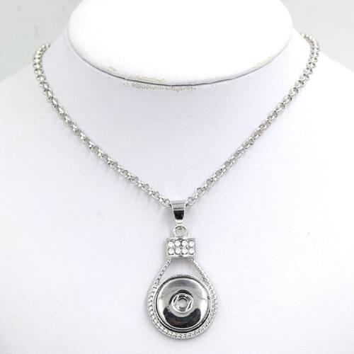 10pcs/lot Wholesale Crystal Snap Jewelry Interchangeable Snap Pendants Necklace Fit 18mm Buttons DIY Bijoux Collier