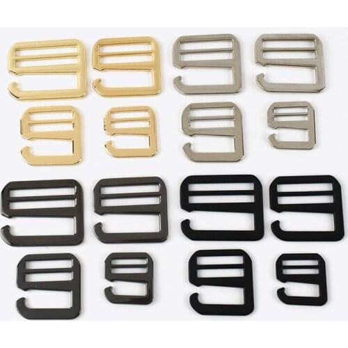 5/10pcs 20/26mm Metal Tri-Glide Hook Buckle Webbing Strap Adjust Hooks Clasp Bag Ring Slider Clasps Belt Buckles Accessory BF754