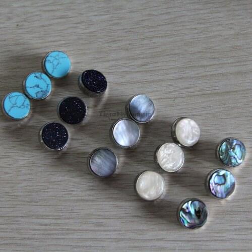 5set=15 pcs trumpet finger button pearl set real abalone shell flashing/pearl