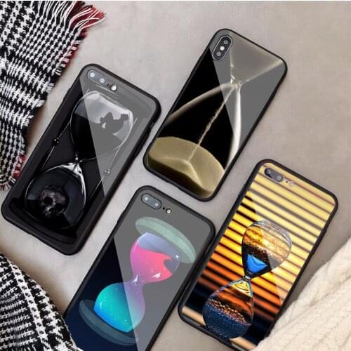 Hourglass Tempered Glass Phone Case For iphone 12 11 Pro Max 5 6 7 8 PLUS X XS XR XSMax Shell