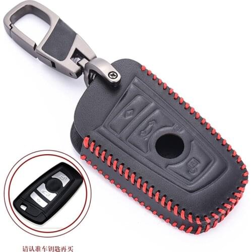 Leather car key Cover Case For BMW F10 F20 F30 NEW 1 3 4 5 6 7 Series X3 X4 320I 116I 118I 328I 530I E46 E39 E90 E36 E60 E34 E30