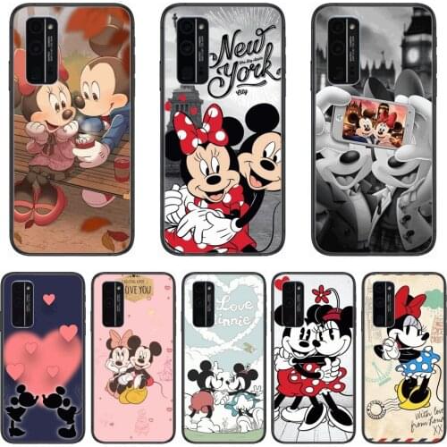 Disney Mickey Mouse Phone Case Hull For Huawei Honor 8 9 10 20 30 A S Lite Pro 5g i Black Back Soft Cell Cover Pretty
