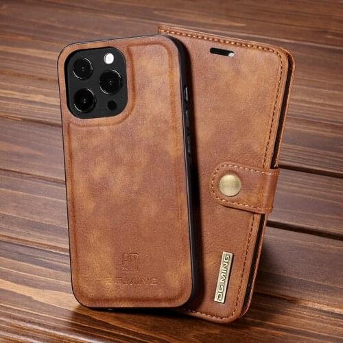 For IPhone X XS Max XR 8 Plus Leather Case Luxury Genuine Leather Wallet Flip Magnetic Back Cover For IPhone 11 12 Pro 11Pro Max