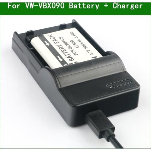 Digital Camera Battery + Charger for Panasonic VW-VBX090 VW-VBX090GK HX-WA03 HX-WA3 HX-WA30 HX-WA2 HX-WA20