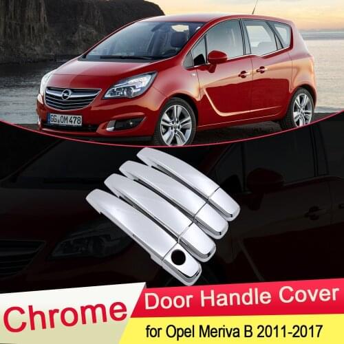 For Opel Vauxhall Meriva B Activan Crossvan 2011~2017 Chrome Door Handle Cover Trim Car Set Styling Accessories 2012 2013 2014