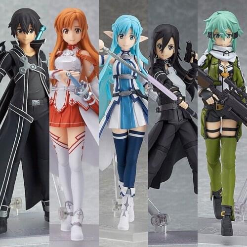 15cm Anime Sword Art Online #178 Yuuki Asuna #174 #248 Kirigaya Kazuto #241 Shino PVC Action Figure Movable Joints Toys