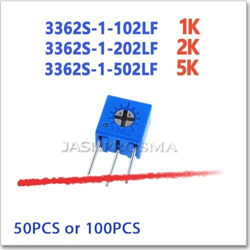 JASNPROSMA 3362S 50PCS 100PCS 1K 2K 5K 102 202 502 Precision Adjustable