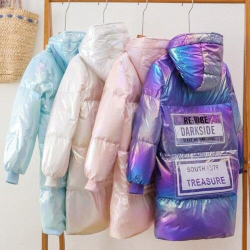 New Winter Jacket Girls Kids Shiny thickness cotton-padded Children Winter Coat WT049