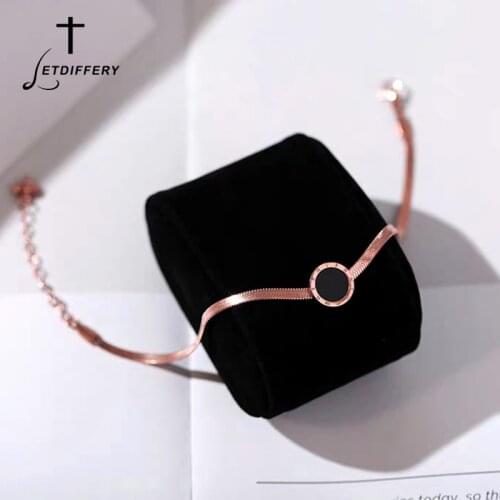 Letdiffery Luxury Romantic Number Black Shell Wedding Necklaces Rose Gold Stainless Steel Women Engagement Vintage Jewelry Gifts
