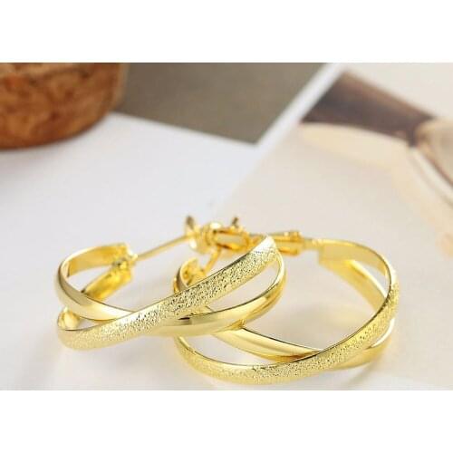 Hot Selling Geometric Earrings Hollow Cross Circle Drop Earrings For Women Girl Summer 925 Silver Gold Jewelry Prevent Allergies